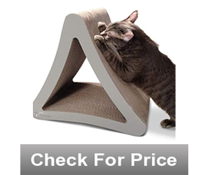 3-Sided Vertical Cat Scratching Pos,Color: Warm Gray,Made of recycled cardboard, non-toxic corn starch glue