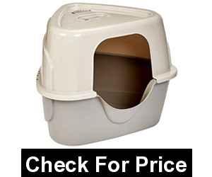 Triangle Corner Covered Cat Litter Box - 26 x 20 x 23 Inches, Beige