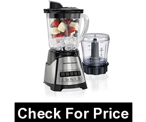 Hamilton Beach Power Elite Multi-Function Jar Blender,40 Oz Glass Jar Blender with 3 Cup Chopper Attachment