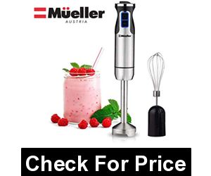 Mueller Austria 1 001 Ultra-Stick Multi-Purpose Hand Blender,Heavy Duty Copper Motor,Stainless Steel Finish Includes Whisk Attachment