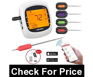 Soraken Wireless Bluetooth Meat Thermometer,Digital BBQ Cooking Thermometer with 4 Probes