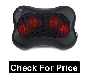 Zyllion Shiatsu Back and Neck Massager,Kneading Massage Pillow with Heat for Shoulders, Lower Back