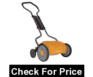 Fiskars 17 Inch Staysharp Push Reel Lawn Mower, Price: $158.04, Lifetime warranty