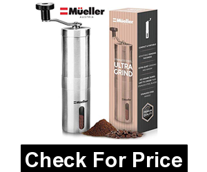 Mueller Austria Manual Coffee Grinder, Price: $19.97, Hand Size, Brushed Stainless Steel