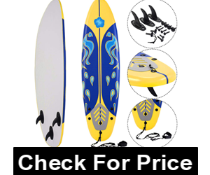 Giantex 6' Surfboard Surfing Surf Beach Ocean Body Foamie Board with Removable Fins, Great Beginner Board for Kids, Adults and Children