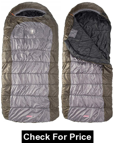 Coleman Big Basin 15 Big and Tall Adult Sleeping Bag, Adjustable hood, Thermolock draft tube 