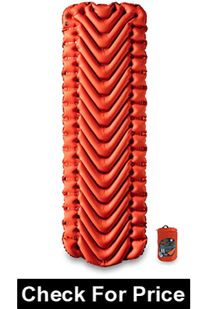 KLYMIT INSULATED STATIC V Sleeping Pad, Color: Orange, Lightweight insulated air mattress with Klymalite insulation