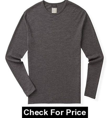MERIWOOL Mens Base Layer, 100% Merino Wool Midweight Long Sleeve Thermal Shirt