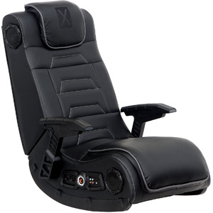 X Rocker Pro Series H3 Black Leather Vibrating Floor Video Gaming Chair X Rocker Pro Series H3 Black Leather Vibrating Floor Video Gaming Chair